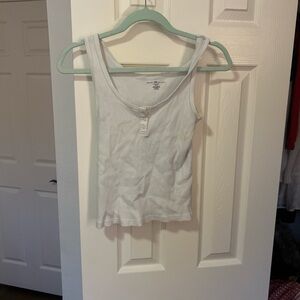 Brandy Melville Ribbed White Top